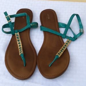 Apt 9 Spaghetti Turquoise Flat Sandals
